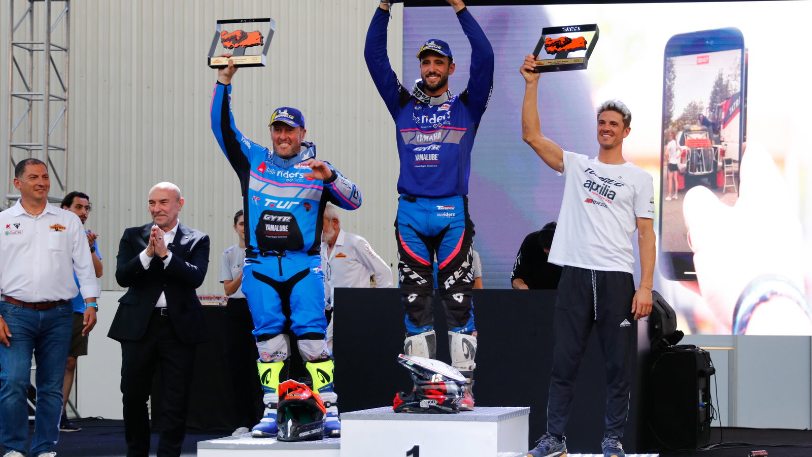 2023 Transanatolia Rally podium with Pol Tarres, Alessandro Botturi, Jacopo Cerutti